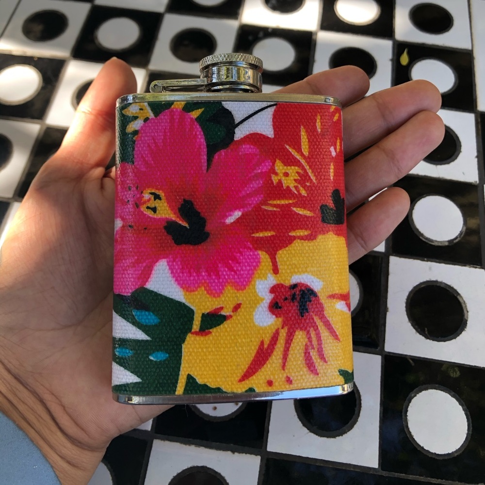 Floral flask